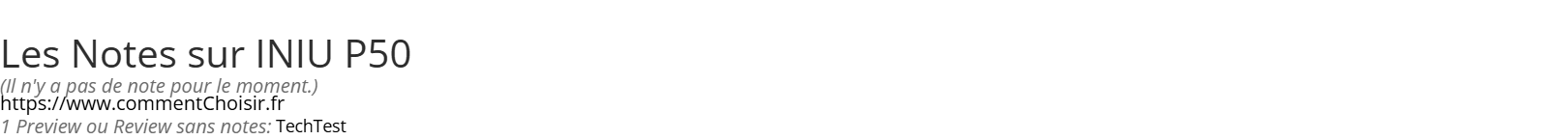 Ratings INIU P50